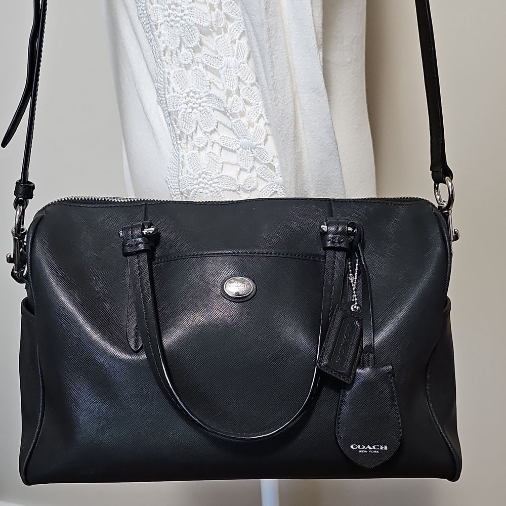 Coach Black Leather Satchel Bag